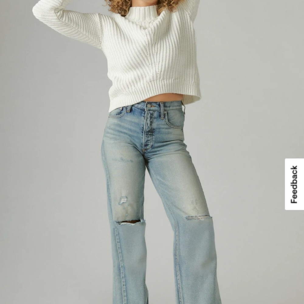Lucky Brand 100% cotton Women's textured Turtleneck Sweater size large - Picture 3 of 9